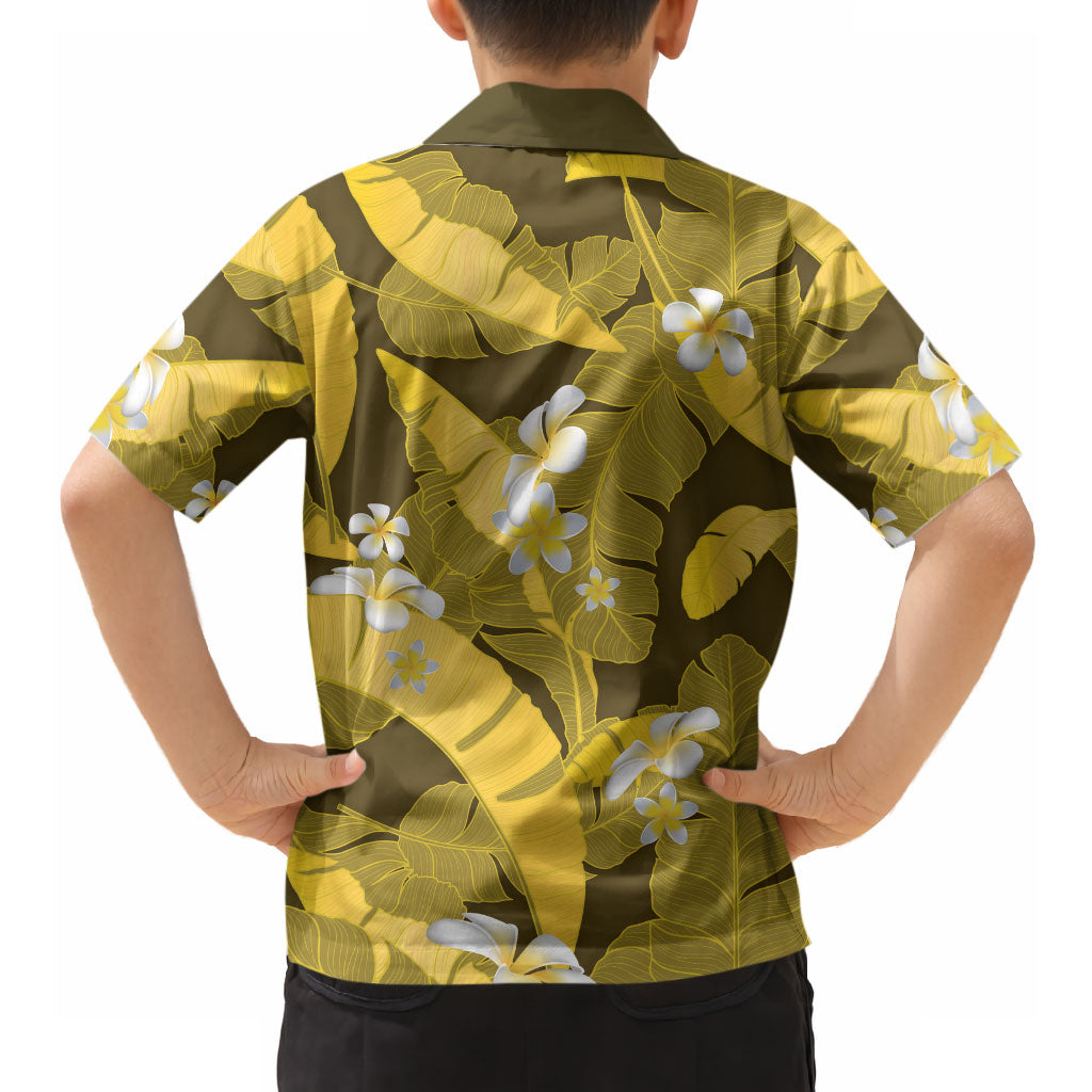 Yellow Banana Leaf Hawaii Hawaiian Shirt Lau Maia Plumeria Tropical Summer Vibes LT14 - Polynesian Pride