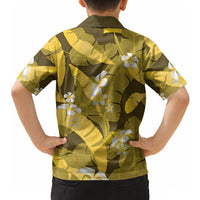 Yellow Banana Leaf Hawaii Hawaiian Shirt Lau Maia Plumeria Tropical Summer Vibes LT14 - Polynesian Pride