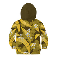 Yellow Banana Leaf Hawaii Kid Hoodie Lau Maia Plumeria Tropical Summer Vibes LT14 - Polynesian Pride