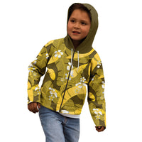 Yellow Banana Leaf Hawaii Kid Hoodie Lau Maia Plumeria Tropical Summer Vibes LT14 - Polynesian Pride