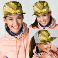 Yellow Banana Leaf Hawaii Mesh Trucker Cap Lau Maia Plumeria Tropical Summer Vibes LT14 - Polynesian Pride