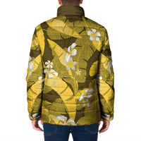 Yellow Banana Leaf Hawaii Padded Jacket Lau Maia Plumeria Tropical Summer Vibes LT14 - Polynesian Pride