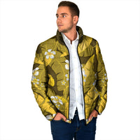Yellow Banana Leaf Hawaii Padded Jacket Lau Maia Plumeria Tropical Summer Vibes LT14 - Polynesian Pride
