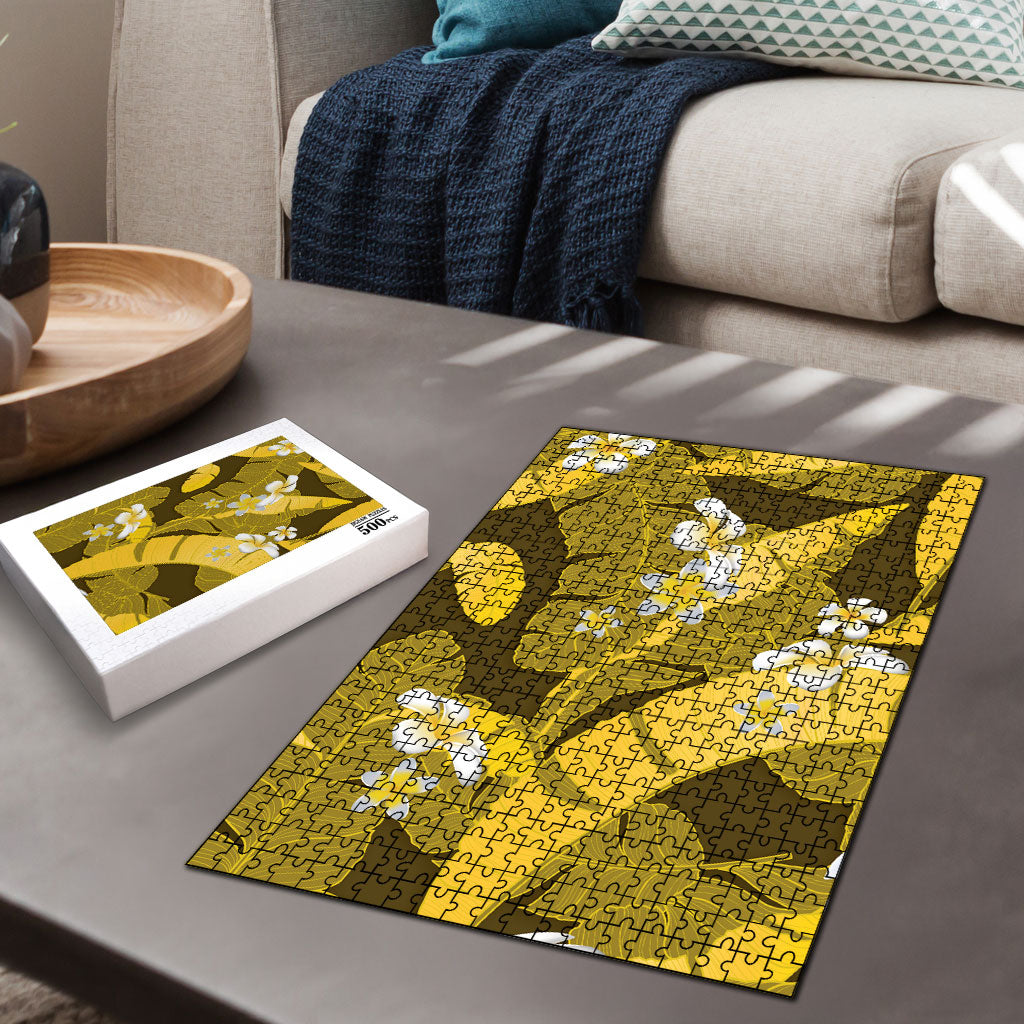 Yellow Banana Leaf Hawaii Puzzle Lau Maia Plumeria Tropical Summer Vibes LT14 - Polynesian Pride