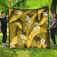 Yellow Banana Leaf Hawaii Quilt Lau Maia Plumeria Tropical Summer Vibes LT14 - Polynesian Pride