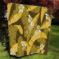 Yellow Banana Leaf Hawaii Quilt Lau Maia Plumeria Tropical Summer Vibes LT14 - Polynesian Pride