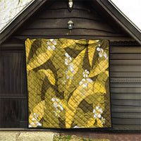 Yellow Banana Leaf Hawaii Quilt Lau Maia Plumeria Tropical Summer Vibes LT14 - Polynesian Pride