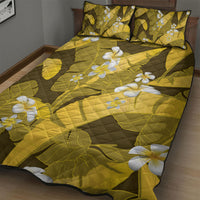 Yellow Banana Leaf Hawaii Quilt Bed Set Lau Maia Plumeria Tropical Summer Vibes LT14 - Polynesian Pride