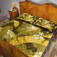 Yellow Banana Leaf Hawaii Quilt Bed Set Lau Maia Plumeria Tropical Summer Vibes LT14 - Polynesian Pride