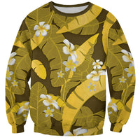 Yellow Banana Leaf Hawaii Sweatshirt Lau Maia Plumeria Tropical Summer Vibes LT14 Unisex Yellow - Polynesian Pride