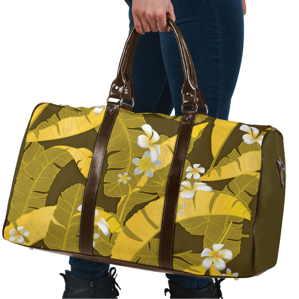 Yellow Banana Leaf Hawaii Travel Bag Lau Maia Plumeria Tropical Summer Vibes LT14 - Polynesian Pride