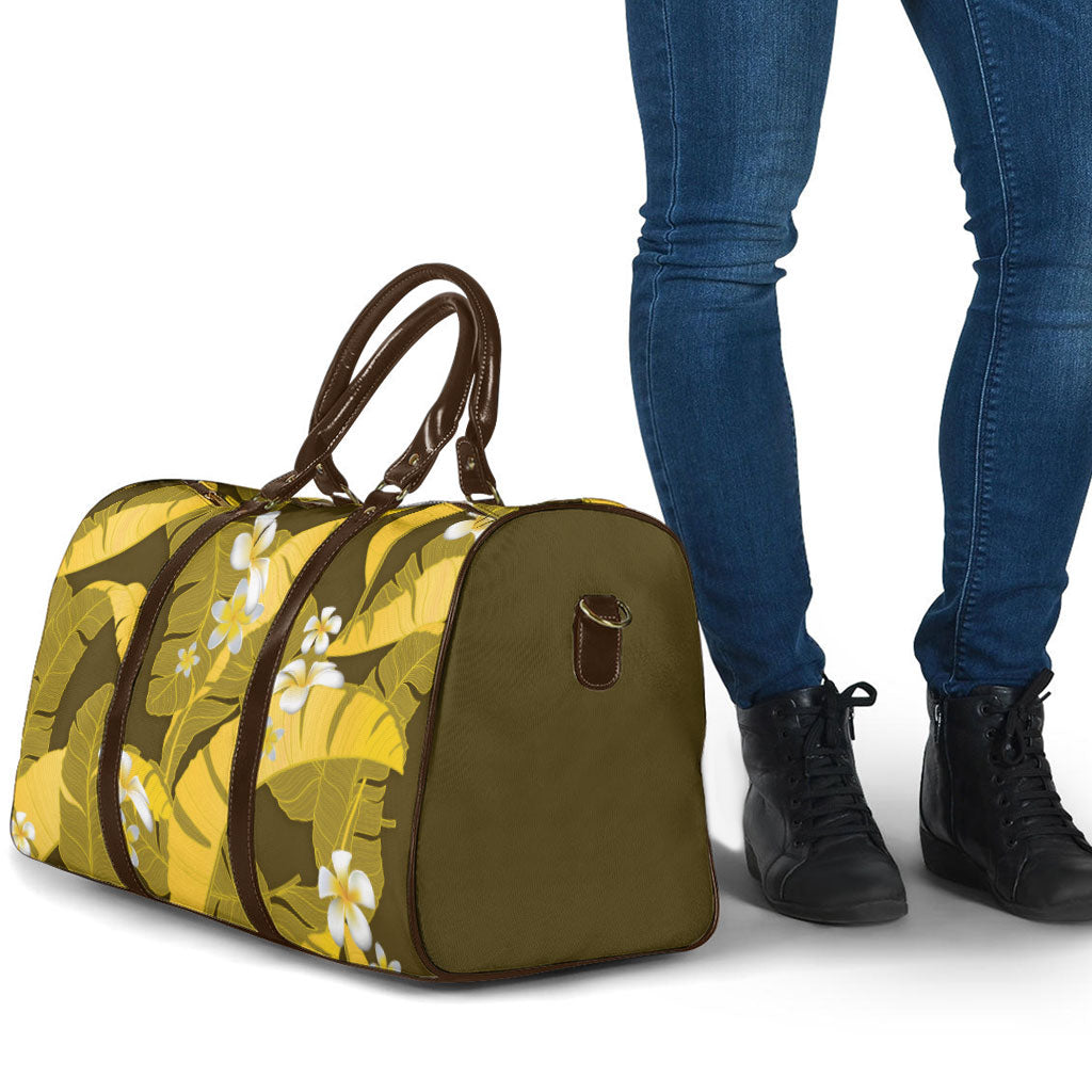 Yellow Banana Leaf Hawaii Travel Bag Lau Maia Plumeria Tropical Summer Vibes LT14 - Polynesian Pride