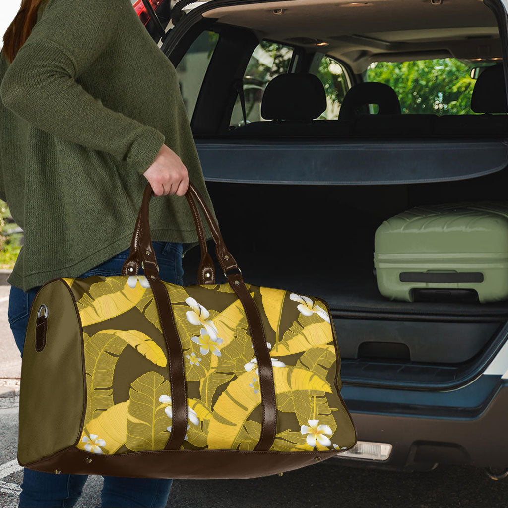 Yellow Banana Leaf Hawaii Travel Bag Lau Maia Plumeria Tropical Summer Vibes LT14 - Polynesian Pride