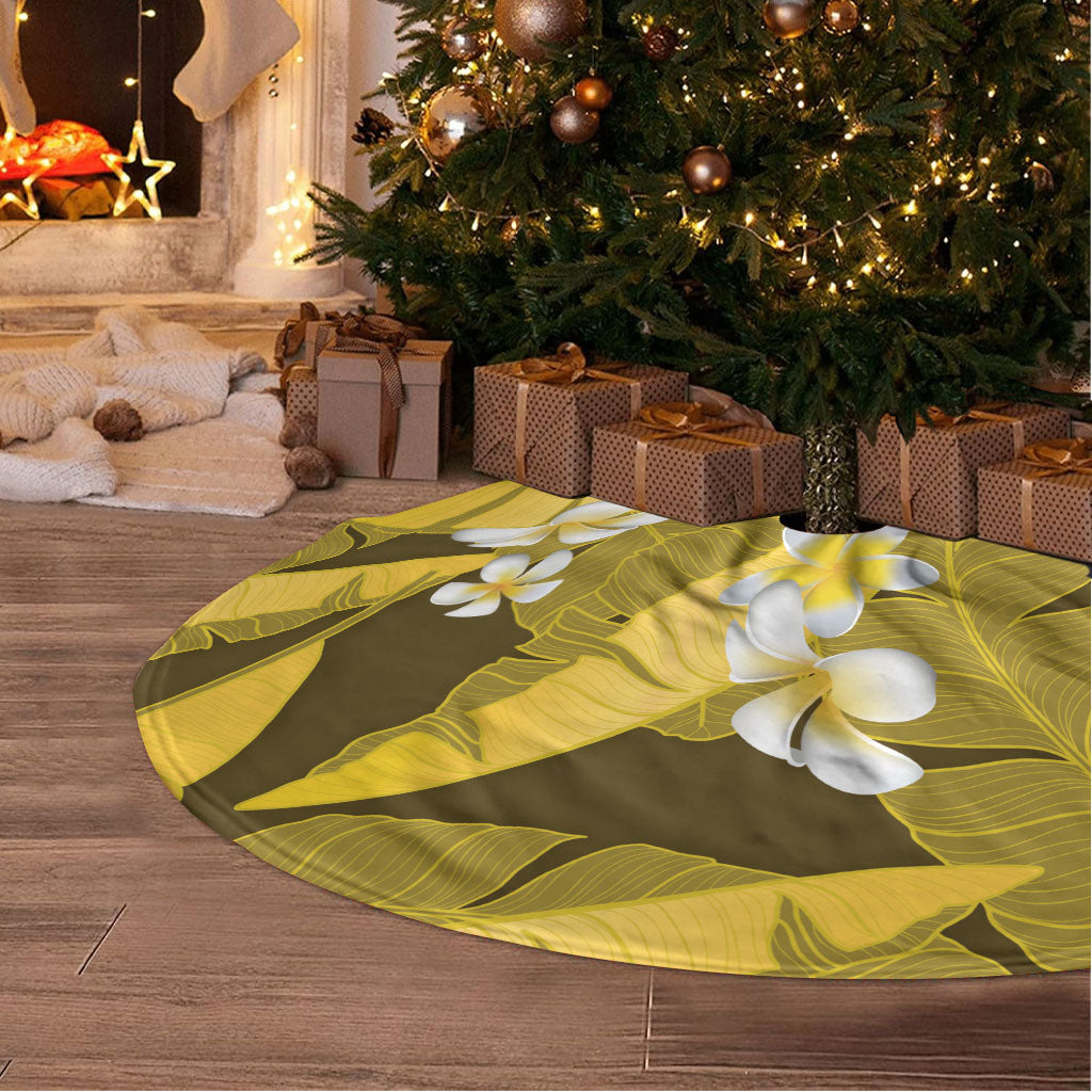 Yellow Banana Leaf Hawaii Tree Skirt Lau Maia Plumeria Tropical Summer Vibes