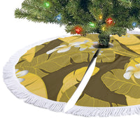 Yellow Banana Leaf Hawaii Tree Skirt Lau Maia Plumeria Tropical Summer Vibes