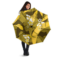 Yellow Banana Leaf Hawaii Umbrella Lau Maia Plumeria Tropical Summer Vibes LT14 - Polynesian Pride