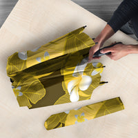 Yellow Banana Leaf Hawaii Umbrella Lau Maia Plumeria Tropical Summer Vibes LT14 - Polynesian Pride