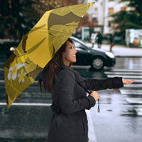 Yellow Banana Leaf Hawaii Umbrella Lau Maia Plumeria Tropical Summer Vibes LT14 - Polynesian Pride