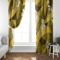 Yellow Banana Leaf Hawaii Window Curtain Lau Maia Plumeria Tropical Summer Vibes LT14 - Polynesian Pride
