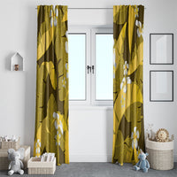 Yellow Banana Leaf Hawaii Window Curtain Lau Maia Plumeria Tropical Summer Vibes LT14 - Polynesian Pride
