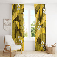 Yellow Banana Leaf Hawaii Window Curtain Lau Maia Plumeria Tropical Summer Vibes LT14 - Polynesian Pride
