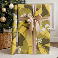 Yellow Banana Leaf Hawaii Wrapping Paper Lau Maia Plumeria Tropical Summer Vibes LT14 - Polynesian Pride