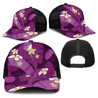 Purple Banana Leaf Hawaii Baseball Net Cap Lau Maia Plumeria Tropical Summer Vibes LT14 - Polynesian Pride