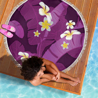 Purple Banana Leaf Hawaii Beach Blanket Lau Maia Plumeria Tropical Summer Vibes LT14 - Polynesian Pride