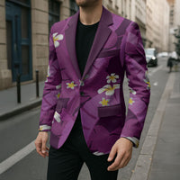 Purple Banana Leaf Hawaii Blazer Lau Maia Plumeria Tropical Summer Vibes LT14 - Polynesian Pride