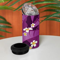 Purple Banana Leaf Hawaii 4 in 1 Can Cooler Tumbler Lau Maia Plumeria Tropical Summer Vibes LT14 - Polynesian Pride