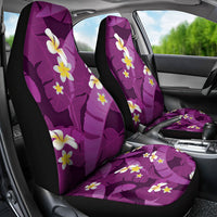 Purple Banana Leaf Hawaii Car Seat Cover Lau Maia Plumeria Tropical Summer Vibes LT14 - Polynesian Pride