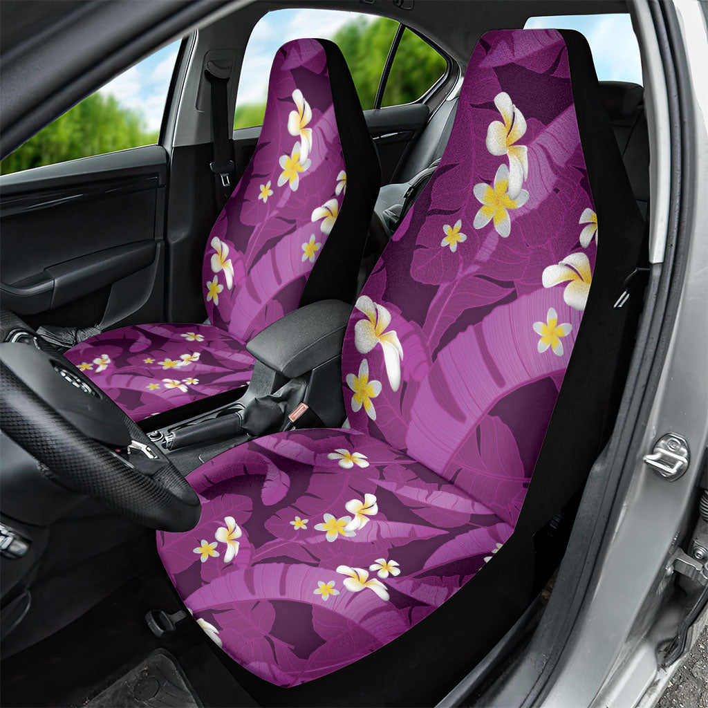 Purple Banana Leaf Hawaii Car Seat Cover Lau Maia Plumeria Tropical Summer Vibes LT14 - Polynesian Pride