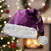 Purple Banana Leaf Hawaii Christmas Santa Hat Lau Maia Plumeria Tropical Summer Vibes