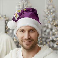 Purple Banana Leaf Hawaii Christmas Santa Hat Lau Maia Plumeria Tropical Summer Vibes