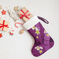 Purple Banana Leaf Hawaii Christmas Stocking Lau Maia Plumeria Tropical Summer Vibes