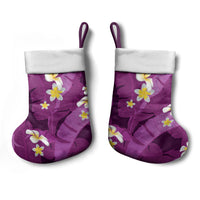 Purple Banana Leaf Hawaii Christmas Stocking Lau Maia Plumeria Tropical Summer Vibes