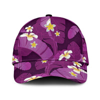 Purple Banana Leaf Hawaii Classic Cap Lau Maia Plumeria Tropical Summer Vibes LT14 Universal Fit Purple - Polynesian Pride