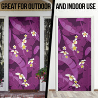 Purple Banana Leaf Hawaii Door Cover Lau Maia Plumeria Tropical Summer Vibes LT14 - Polynesian Pride