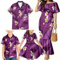 Purple Banana Leaf Hawaii Family Matching Mermaid Dress and Hawaiian Shirt Lau Maia Plumeria Tropical Summer Vibes LT14 - Polynesian Pride