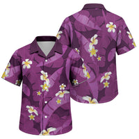 Purple Banana Leaf Hawaii Family Matching Off Shoulder Maxi Dress and Hawaiian Shirt Lau Maia Plumeria Tropical Summer Vibes LT14 Son's Shirt Purple - Polynesian Pride