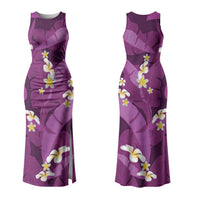Purple Banana Leaf Hawaii Family Matching Tank Maxi Dress and Hawaiian Shirt Lau Maia Plumeria Tropical Summer Vibes LT14 Mom's Dress Purple - Polynesian Pride