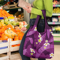 Purple Banana Leaf Hawaii Grocery Bag Lau Maia Plumeria Tropical Summer Vibes LT14 - Polynesian Pride
