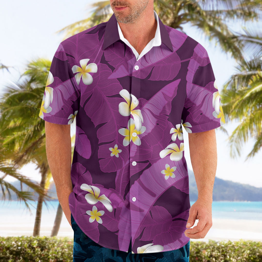 Purple Banana Leaf Hawaii Hawaiian Shirt Lau Maia Plumeria Tropical Summer Vibes LT14 - Polynesian Pride