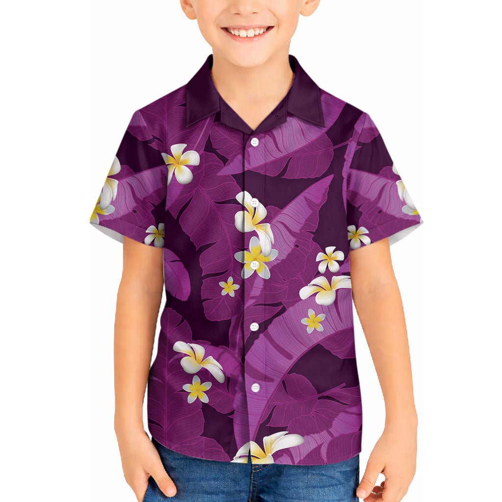 Purple Banana Leaf Hawaii Hawaiian Shirt Lau Maia Plumeria Tropical Summer Vibes LT14 - Polynesian Pride