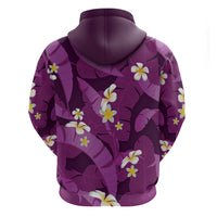 Purple Banana Leaf Hawaii Hoodie Lau Maia Plumeria Tropical Summer Vibes LT14 - Polynesian Pride