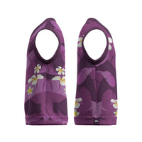 Purple Banana Leaf Hawaii Christmas Knitted V-Neck Vest Lau Maia Plumeria Tropical Summer Vibes