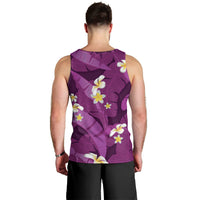 Purple Banana Leaf Hawaii Men Tank Top Lau Maia Plumeria Tropical Summer Vibes LT14 - Polynesian Pride
