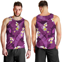 Purple Banana Leaf Hawaii Men Tank Top Lau Maia Plumeria Tropical Summer Vibes LT14 - Polynesian Pride