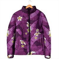 Purple Banana Leaf Hawaii Padded Jacket Lau Maia Plumeria Tropical Summer Vibes LT14 - Polynesian Pride