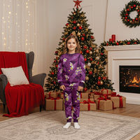 Purple Banana Leaf Hawaii Christmas Pajama Set Lau Maia Plumeria Tropical Summer Vibes